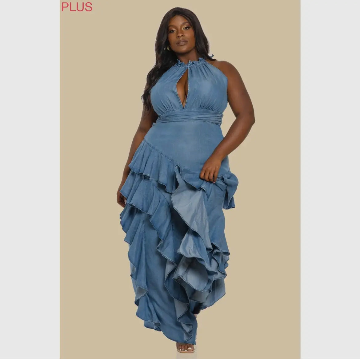 Carlie Ruffle Plus Maxi