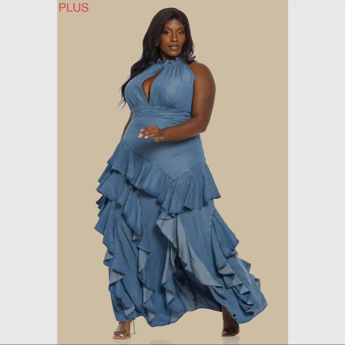 Carlie Ruffle Plus Maxi