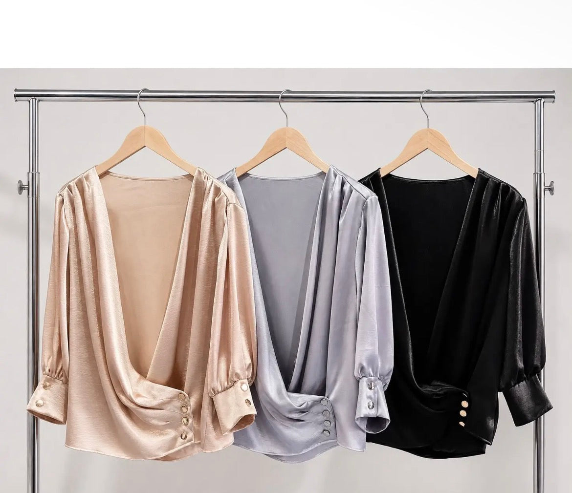Plus Size Satin Blouse
