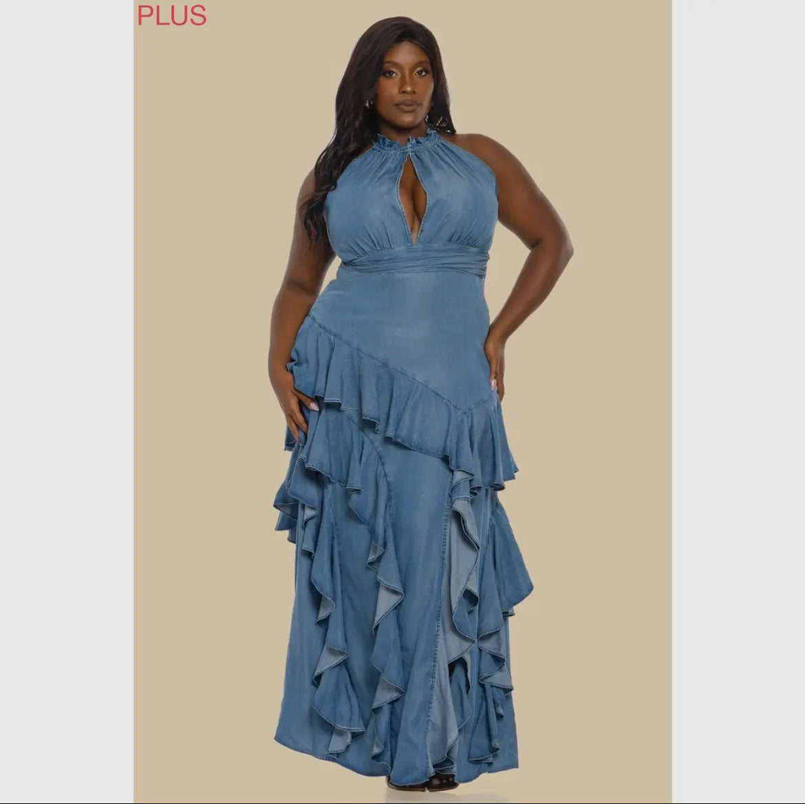 Carlie Ruffle Plus Maxi