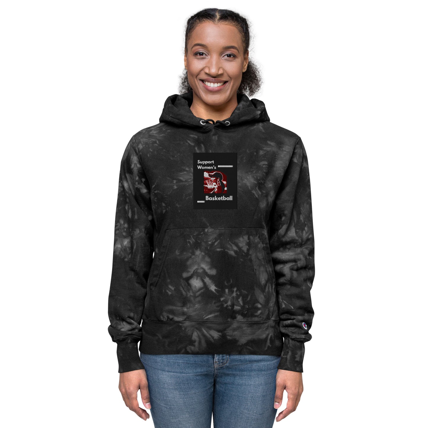 Support Women Basketball Unisex Champion tie-dye hoodie