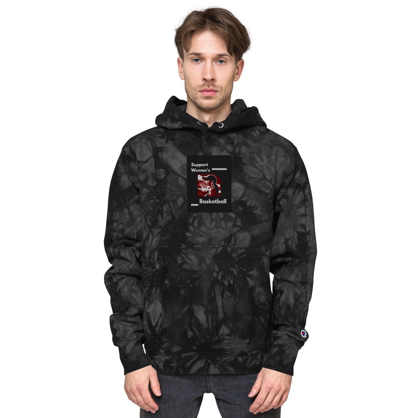 Support Women Basketball Unisex Champion tie-dye hoodie