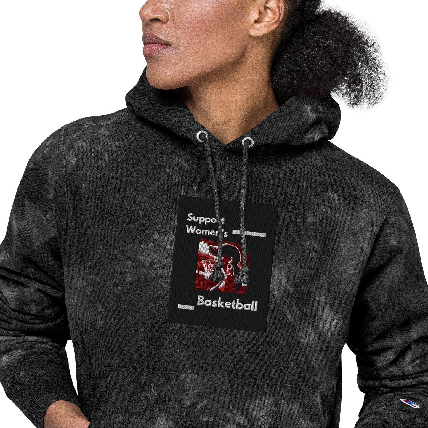Support Women Basketball Unisex Champion tie-dye hoodie