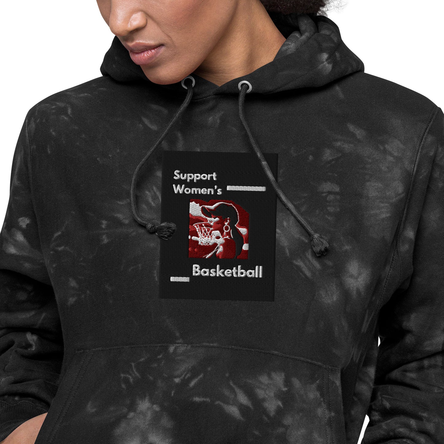 Support Women Basketball Unisex Champion tie-dye hoodie