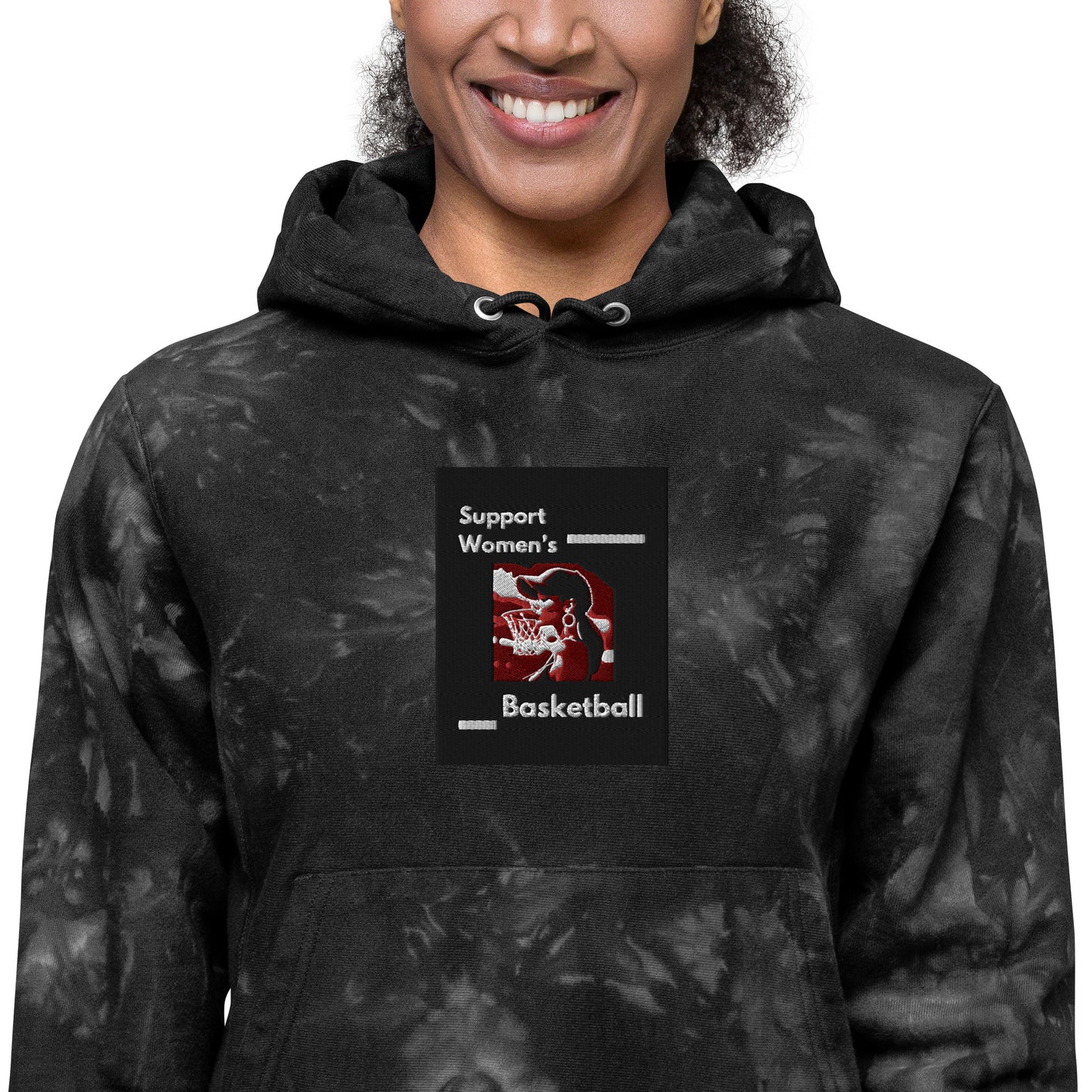 Support Women Basketball Unisex Champion tie-dye hoodie