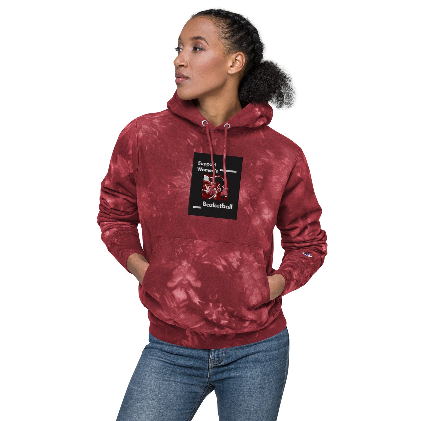 Support Women Basketball Unisex Champion tie-dye hoodie