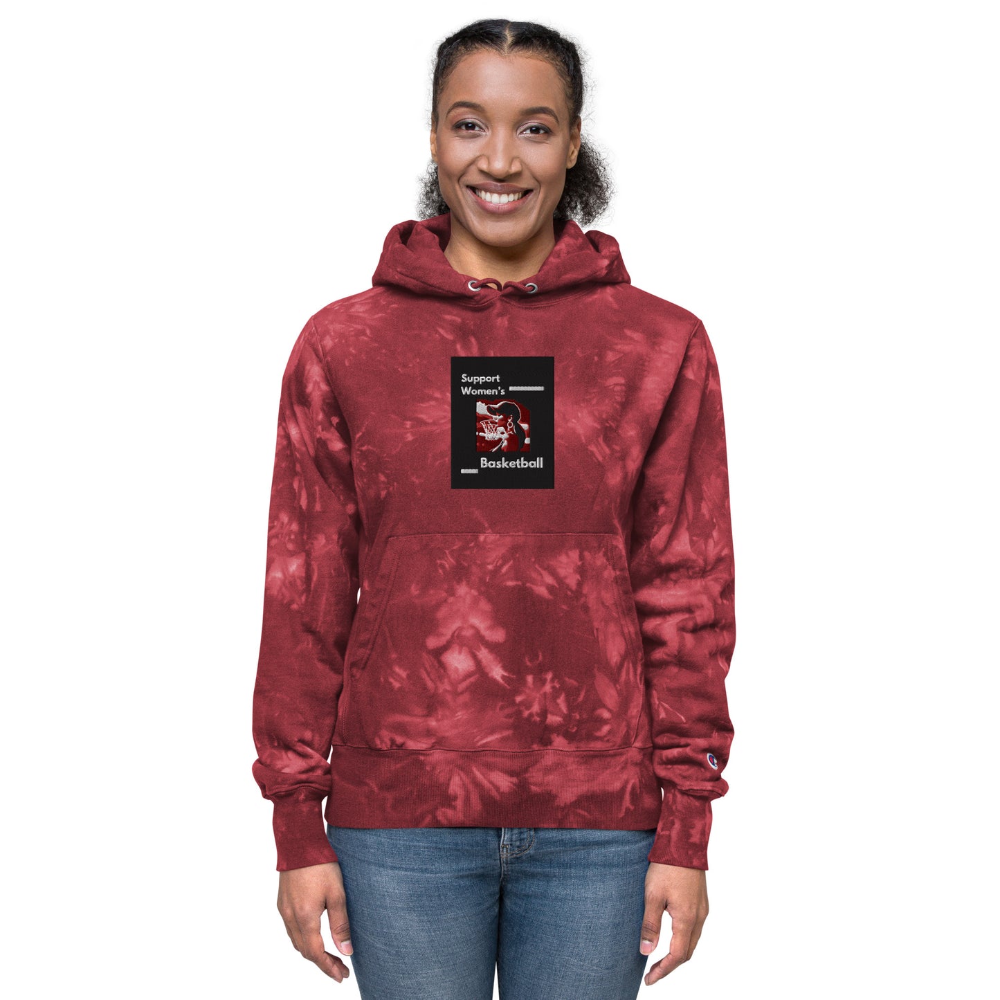 Support Women Basketball Unisex Champion tie-dye hoodie
