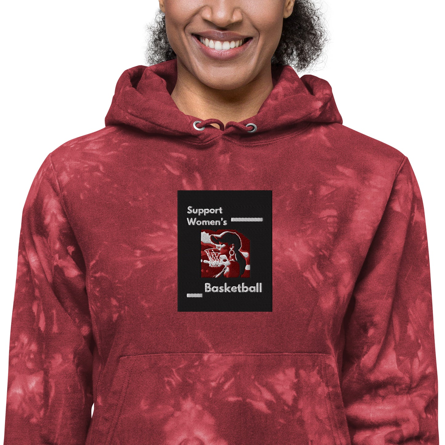 Support Women Basketball Unisex Champion tie-dye hoodie