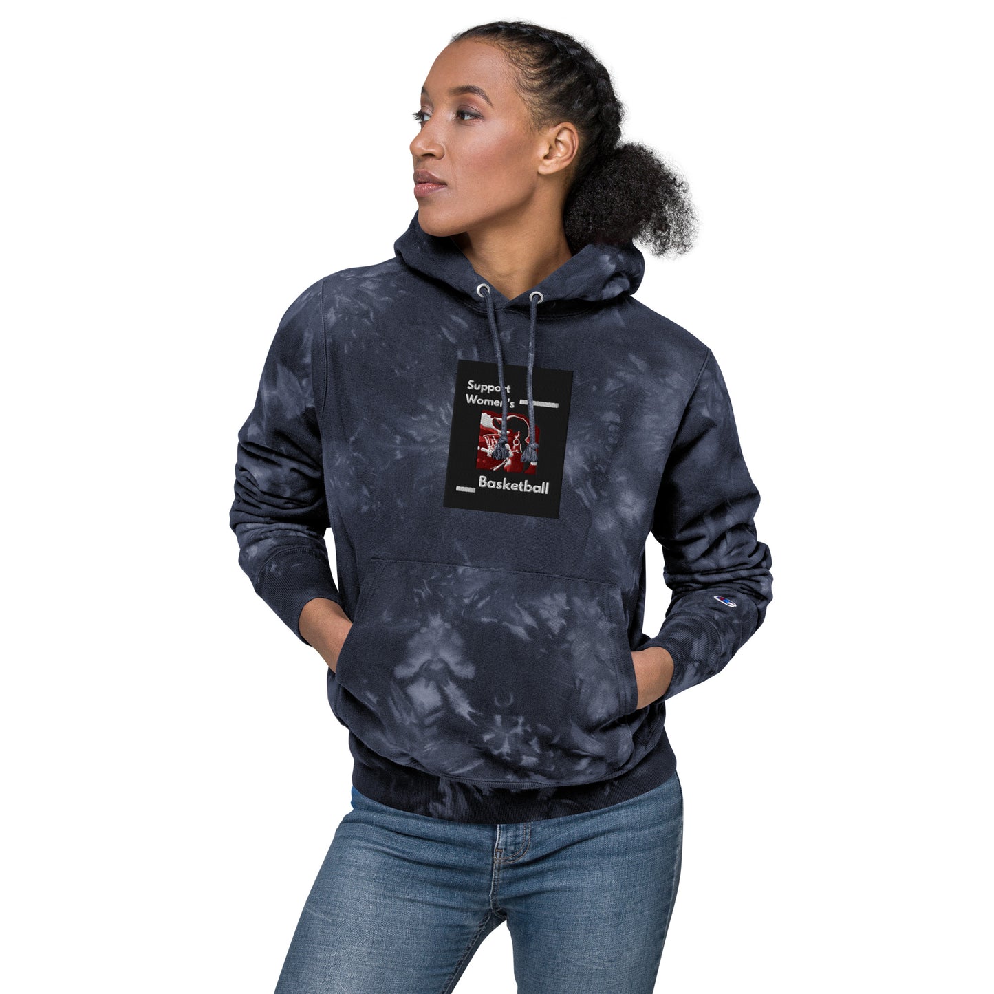 Support Women Basketball Unisex Champion tie-dye hoodie