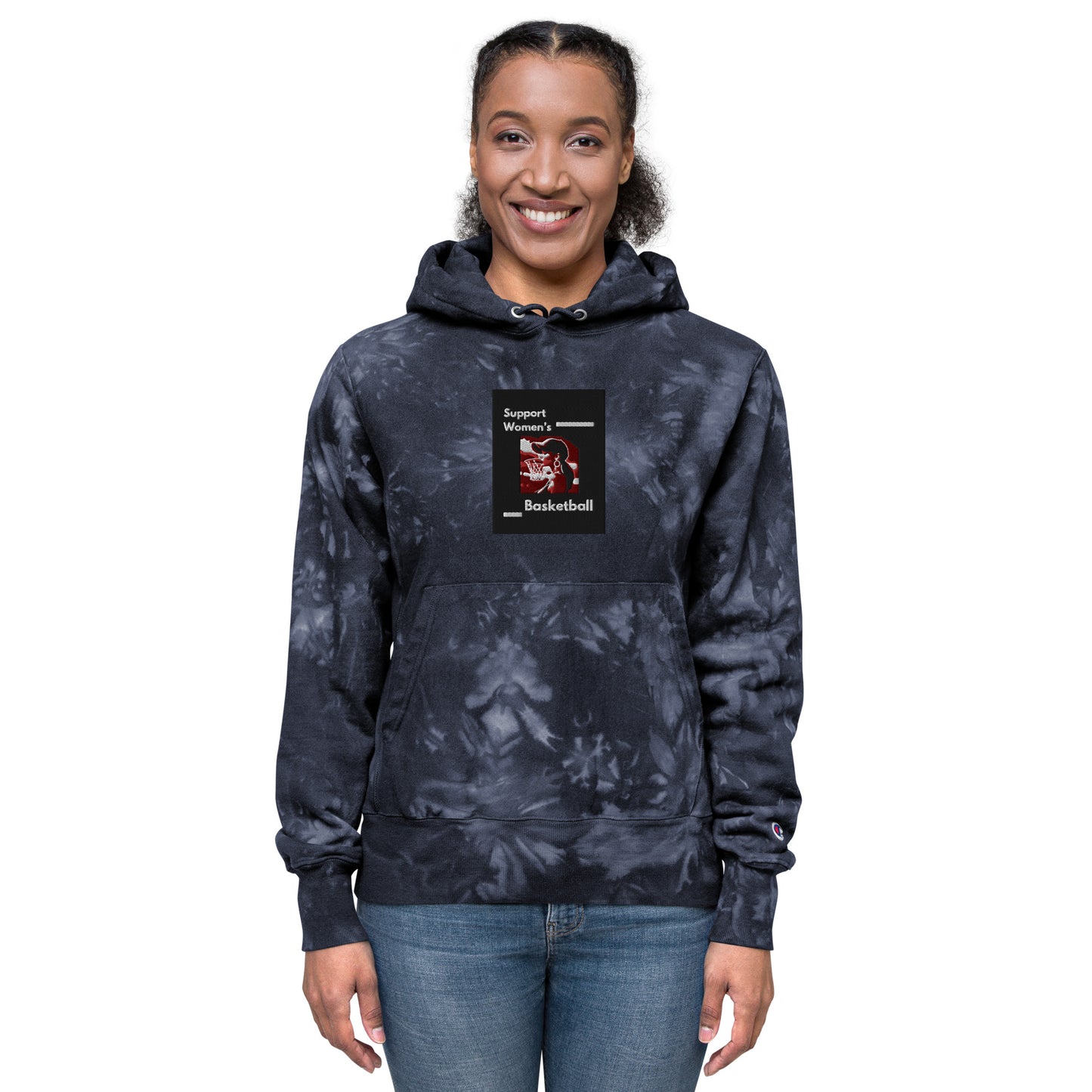 Support Women Basketball Unisex Champion tie-dye hoodie