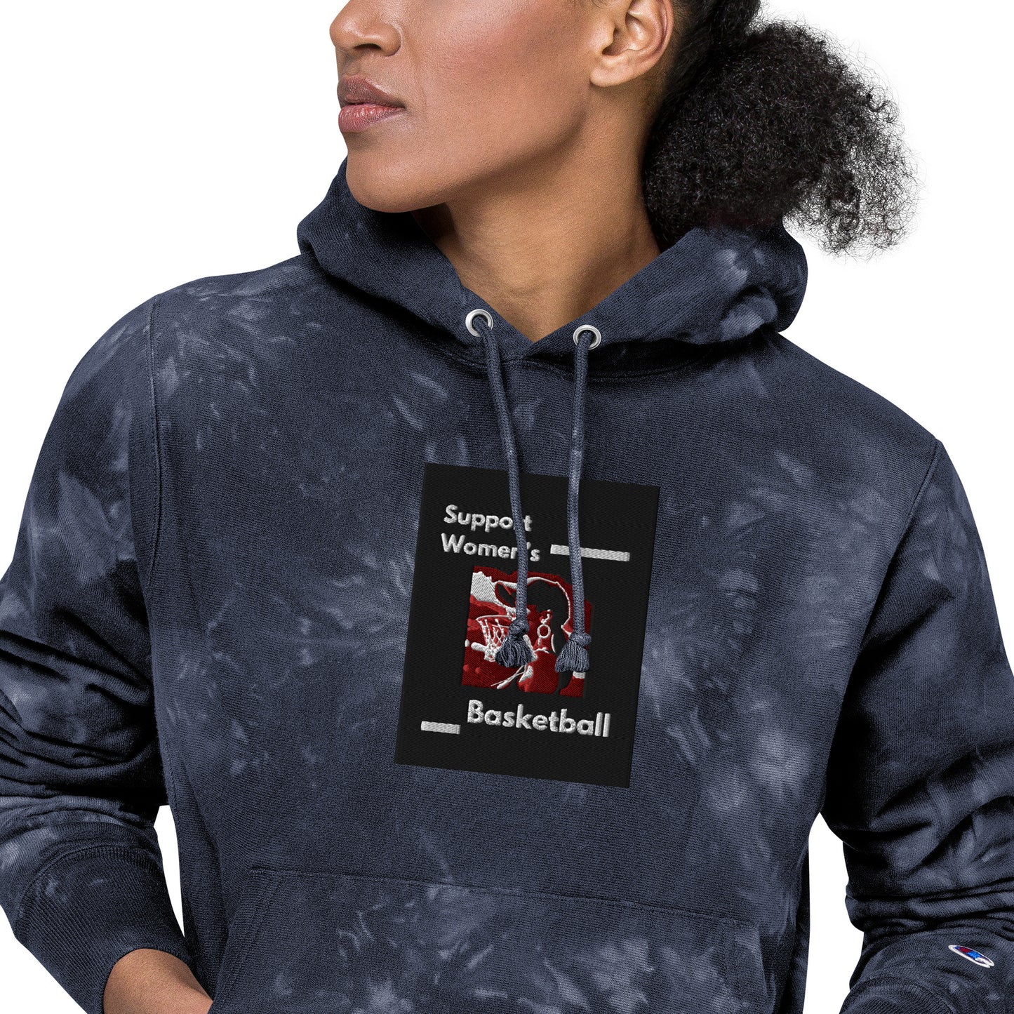 Support Women Basketball Unisex Champion tie-dye hoodie