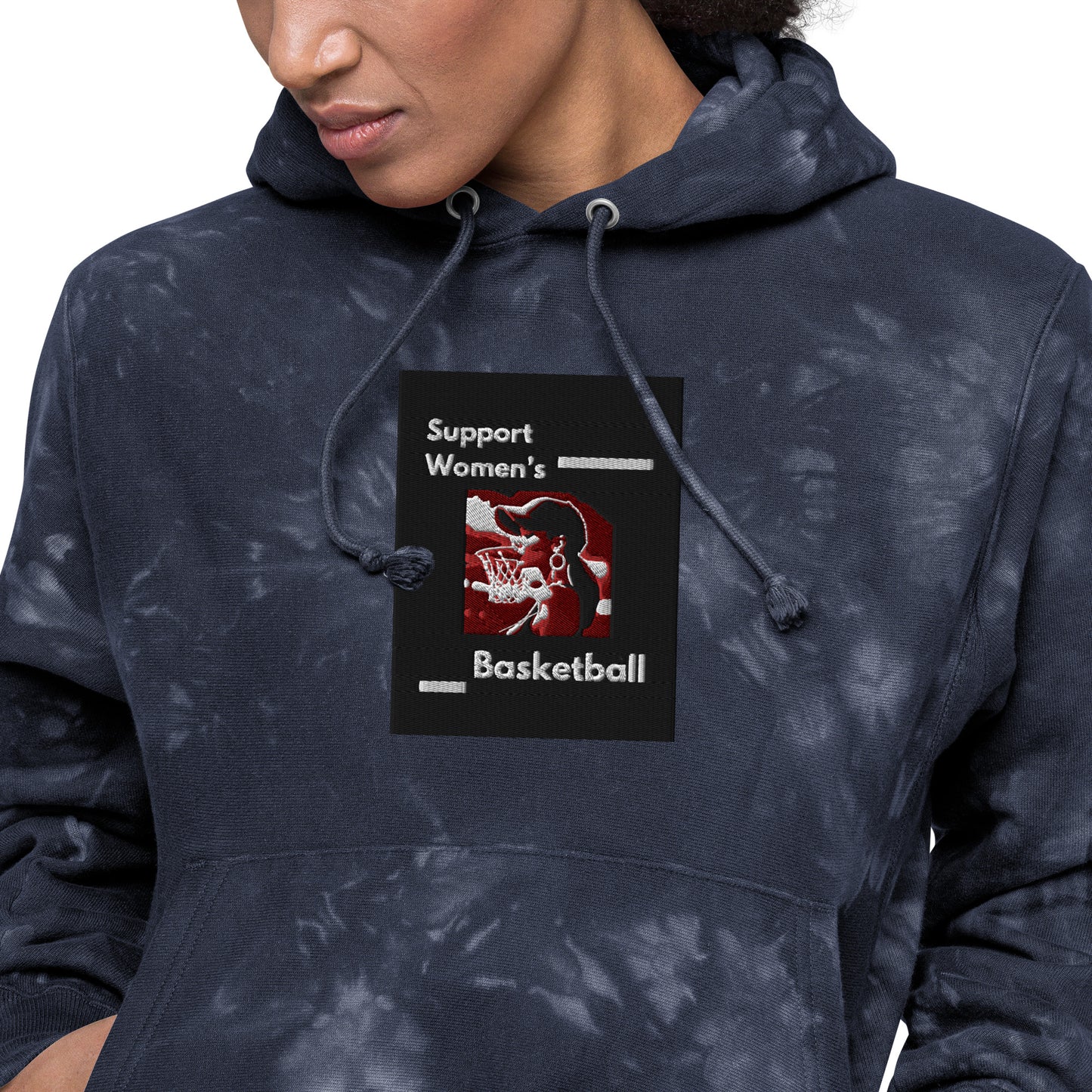 Support Women Basketball Unisex Champion tie-dye hoodie