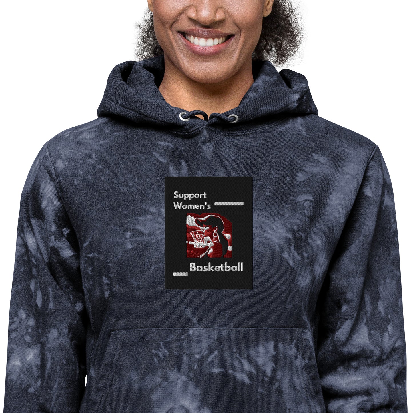 Support Women Basketball Unisex Champion tie-dye hoodie