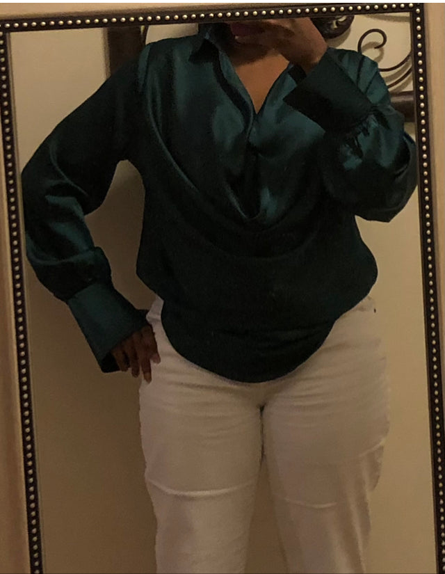 Green Satin Top