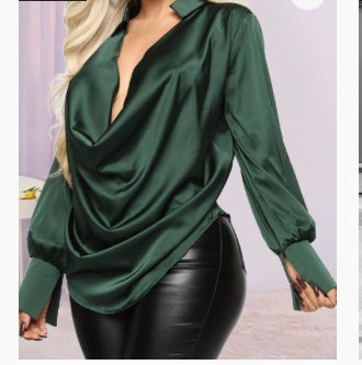 Green Satin Top