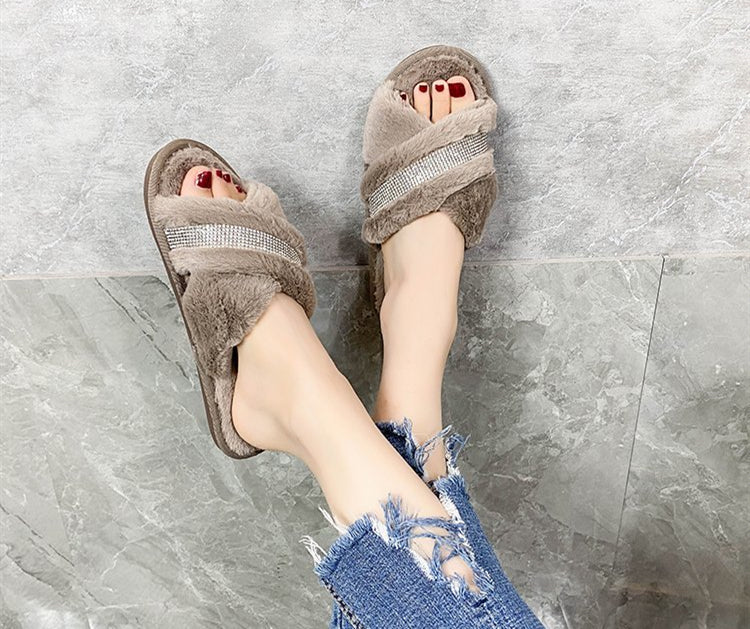 Rhinestone Cris-Crossed Slippers