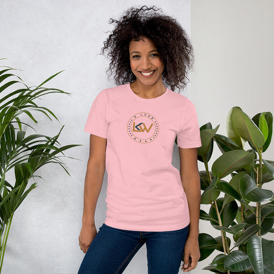 pink emblem unisex tee