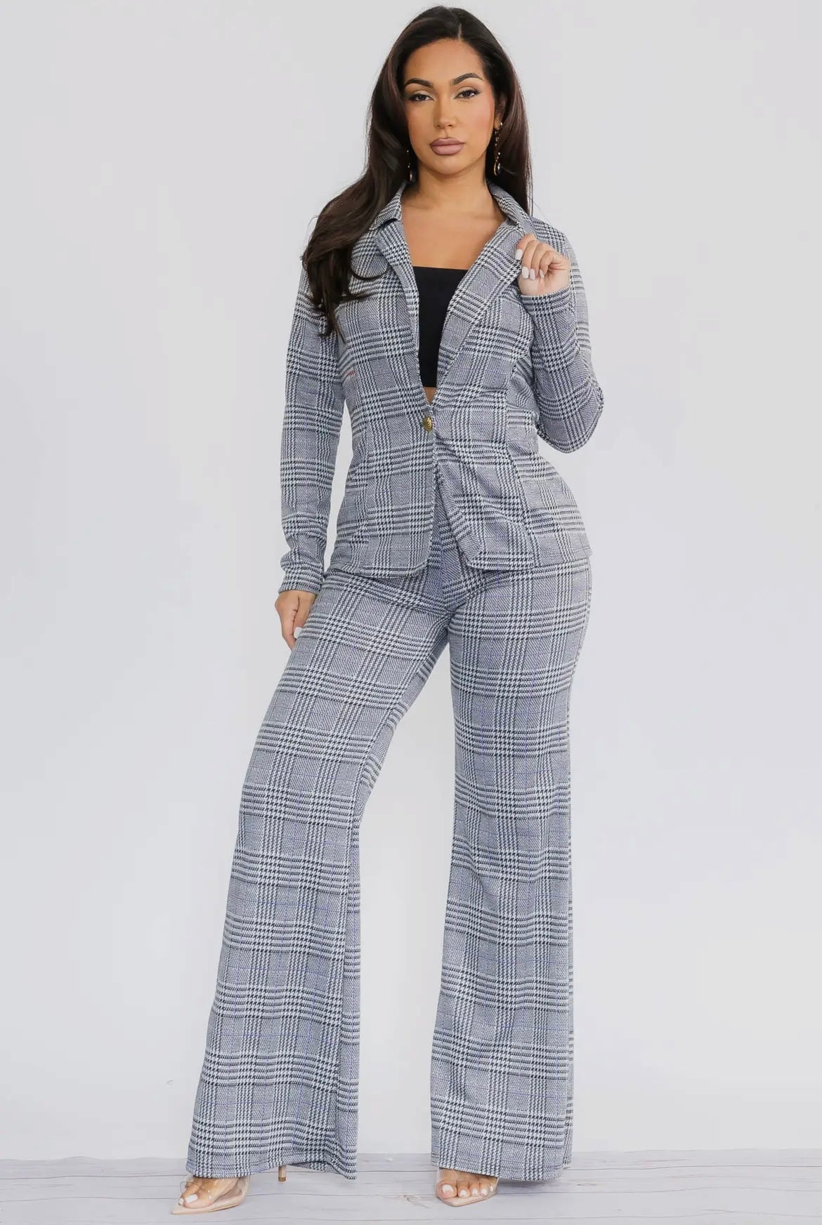 Plaid Pants Set