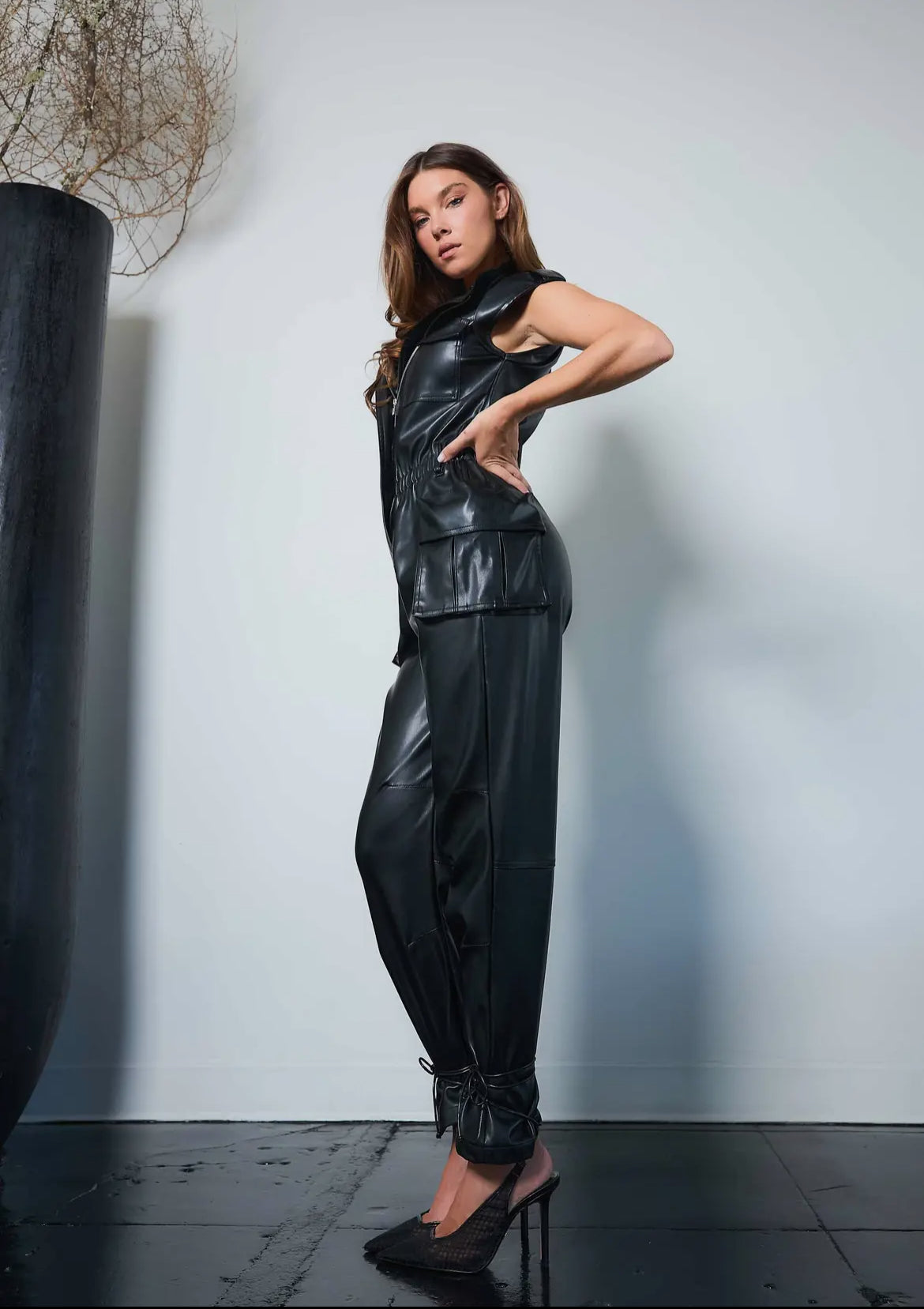Vanessa Leather Jumpsuit