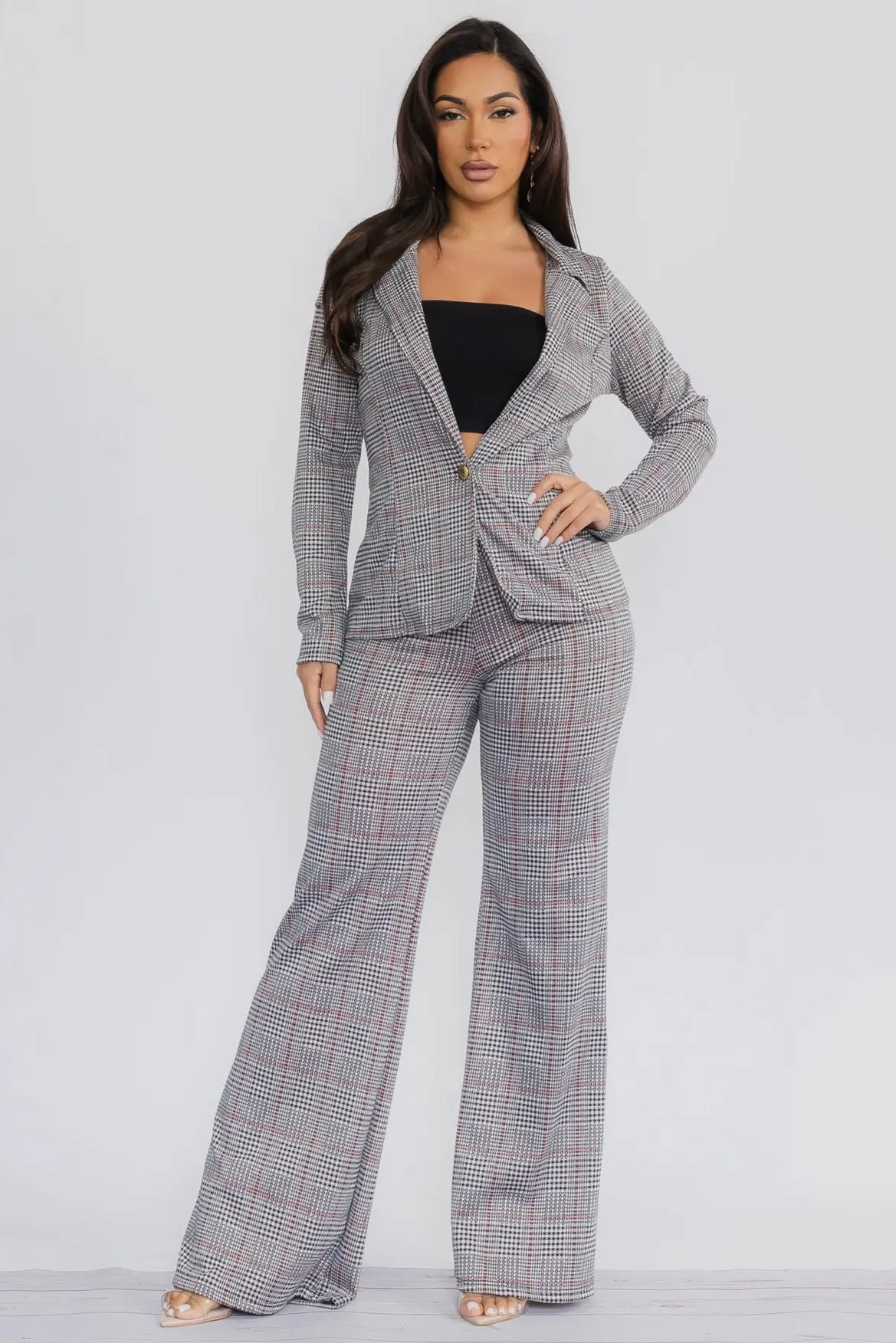 Plaid Pants Set