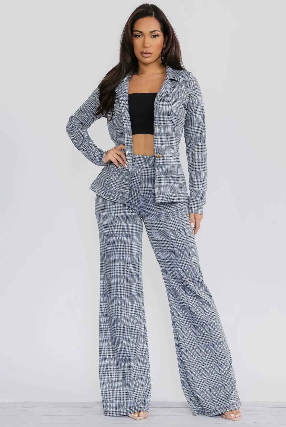 Plaid Pants Set