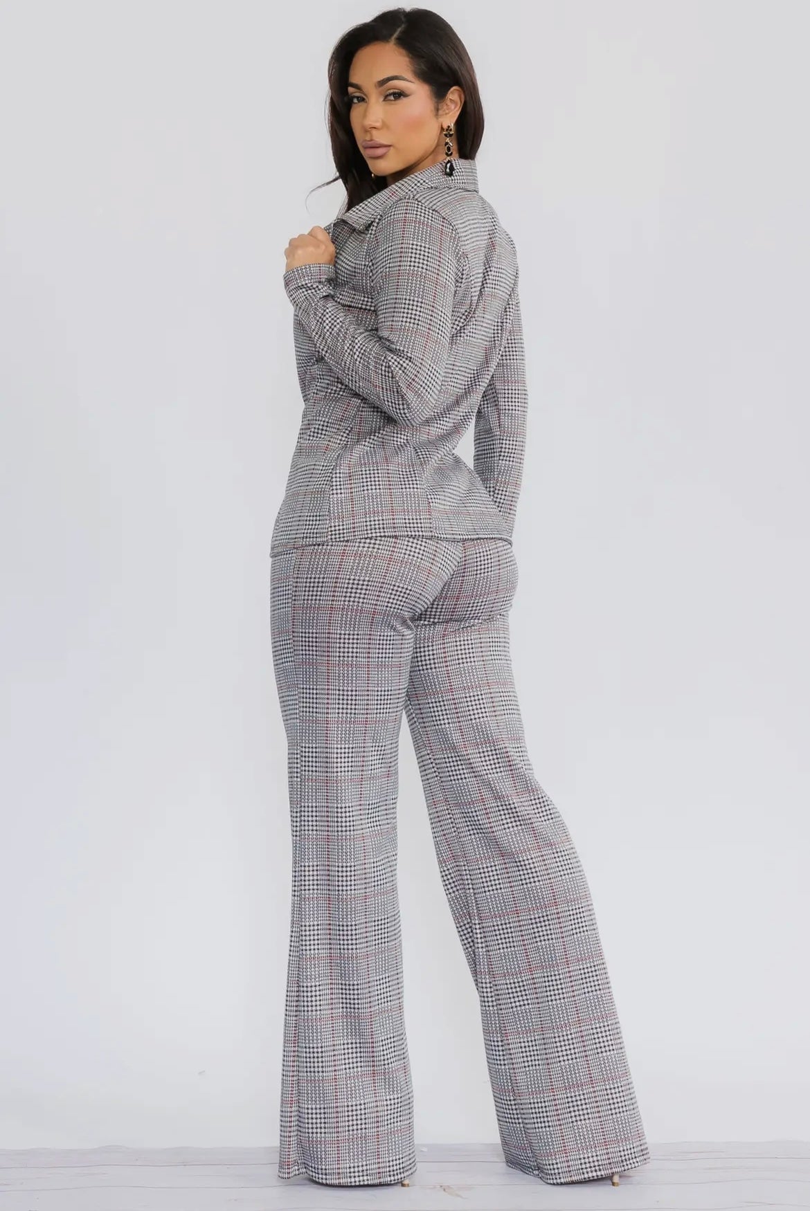 Plaid Pants Set