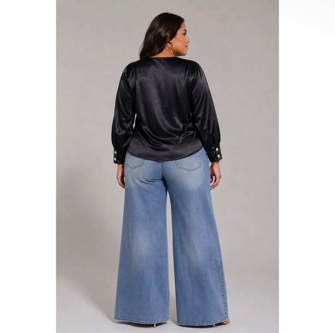 Plus Size Satin Blouse