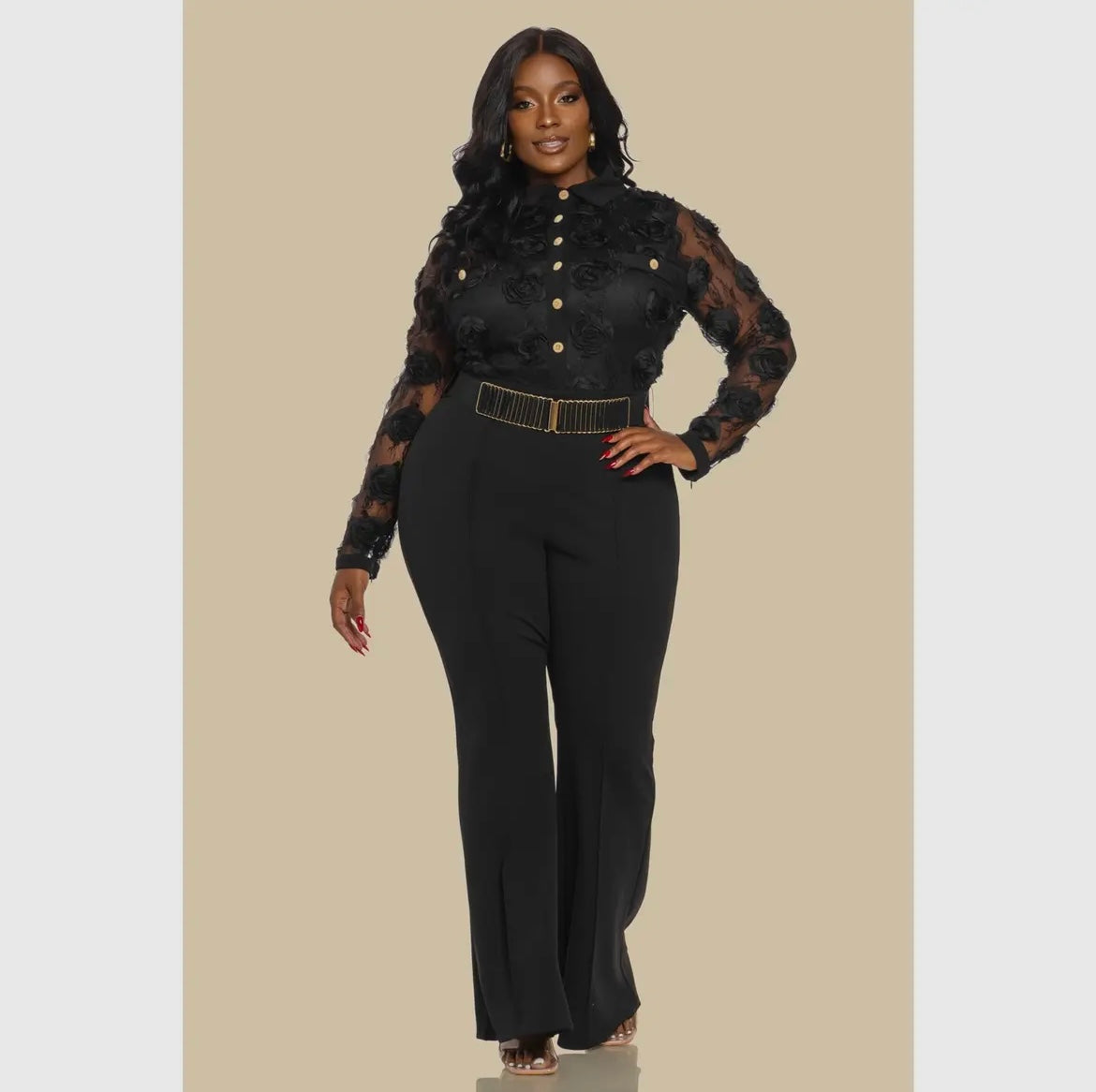 Laced Luxe Plus Jumpsuit