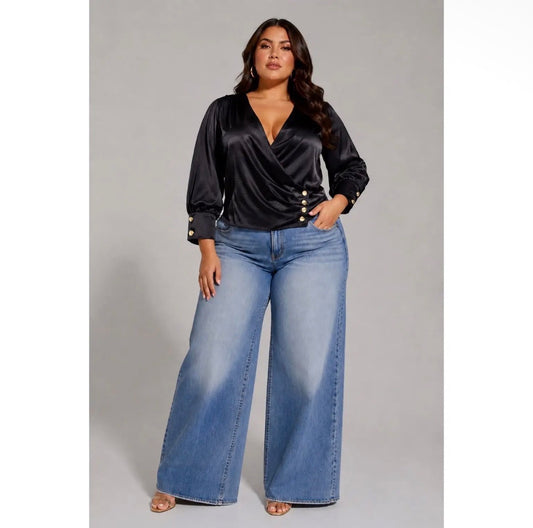 Plus Size Satin Blouse