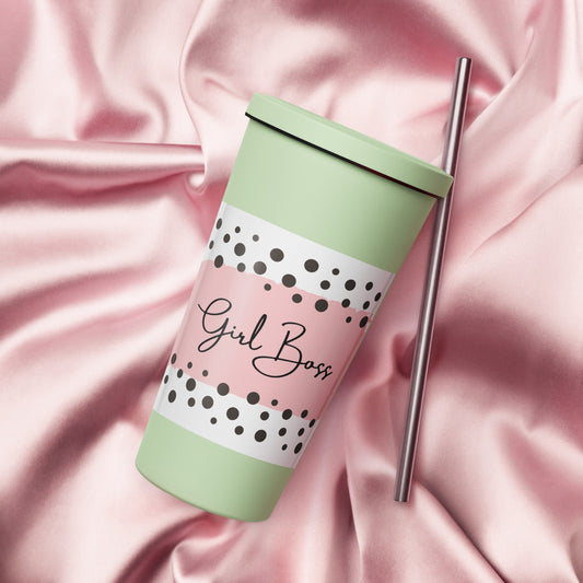 Girl Boss Insulated tumbler with a straw