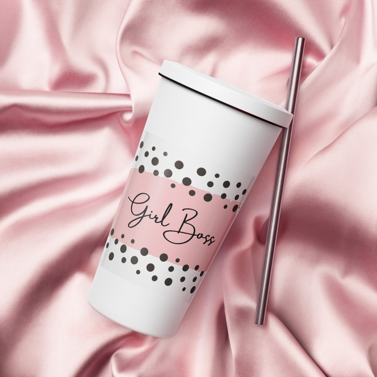 Girl Boss Insulated tumbler with a straw