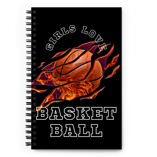 Girls Love Bsktball Spiral notebook