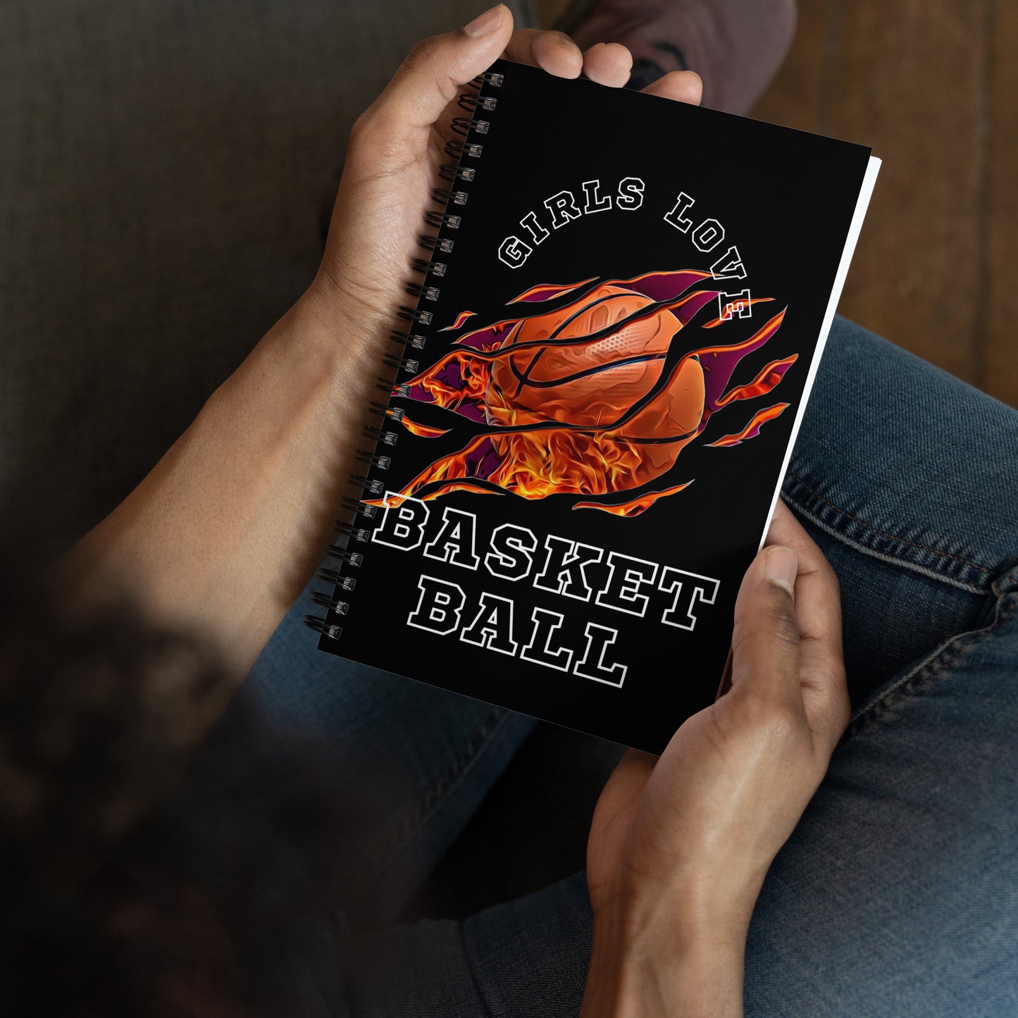 Girls Love Bsktball Spiral notebook