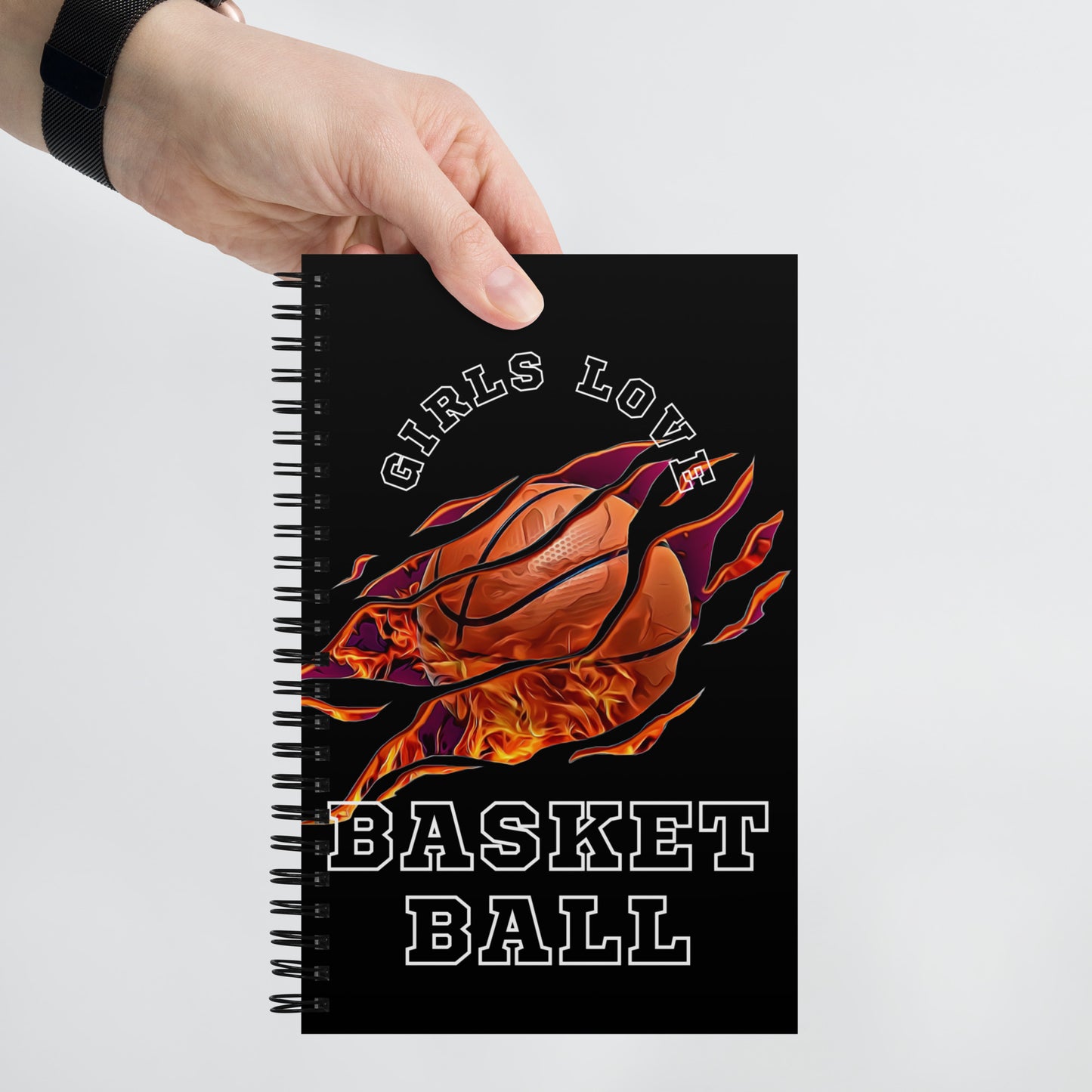 Girls Love Bsktball Spiral notebook